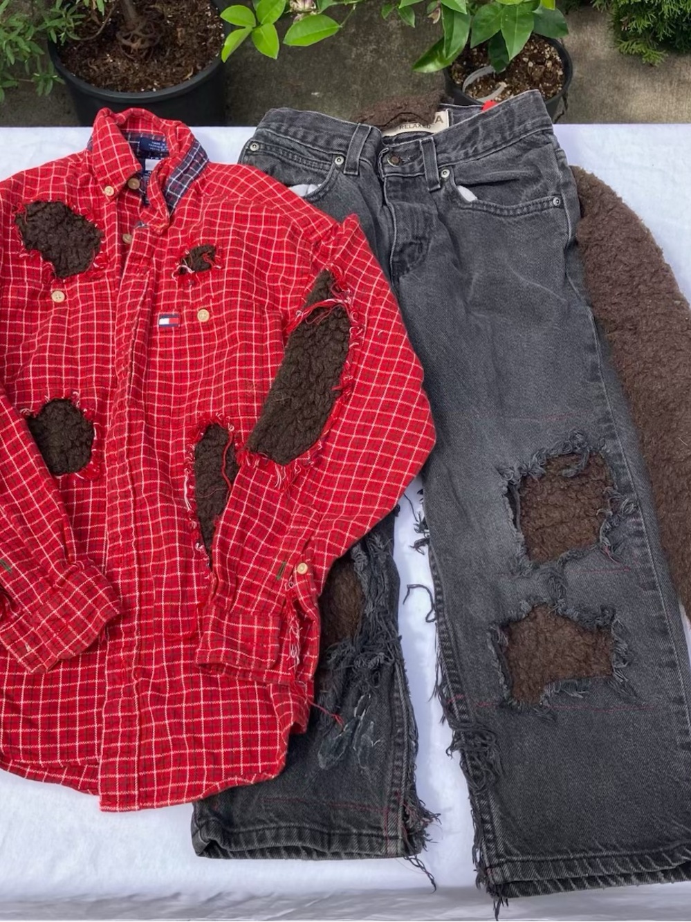 Kids Designer Homemade Halloween Werewolf Costume - Hilfiger Shirt M - Jeans 8
